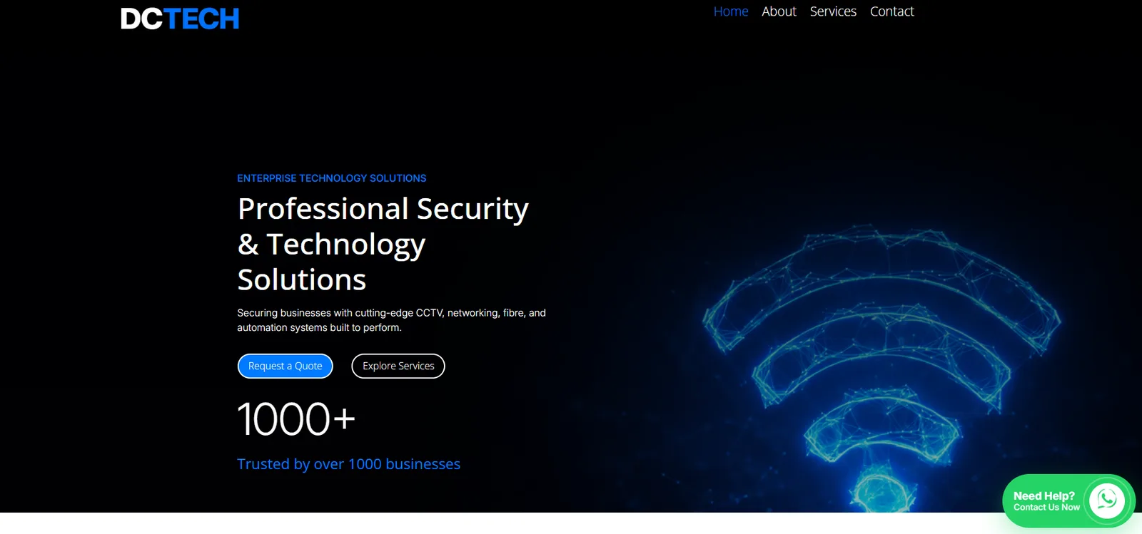 DC Tech Enterprise website home page designed by LeslieCorp