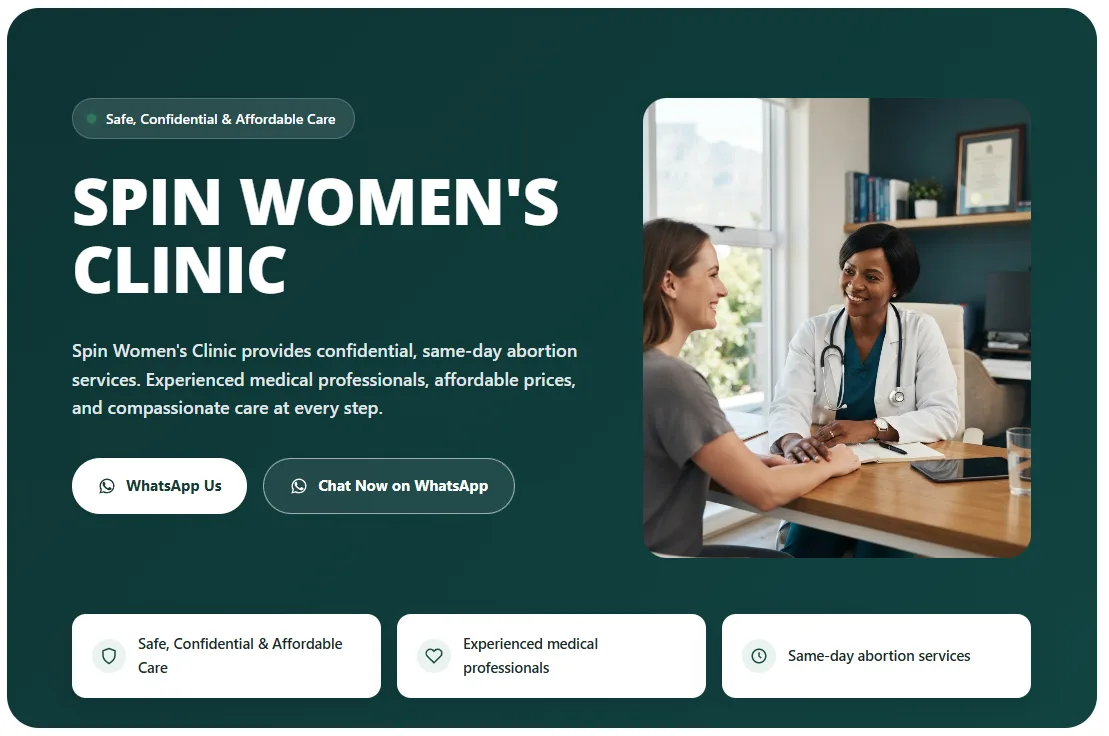 Spin Women's Clinic website home page designed by LeslieCorp