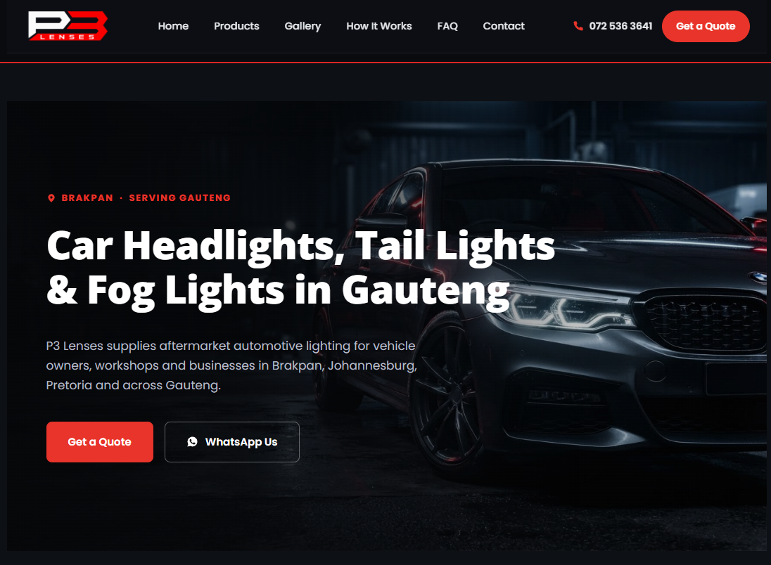 P3 Lenses website