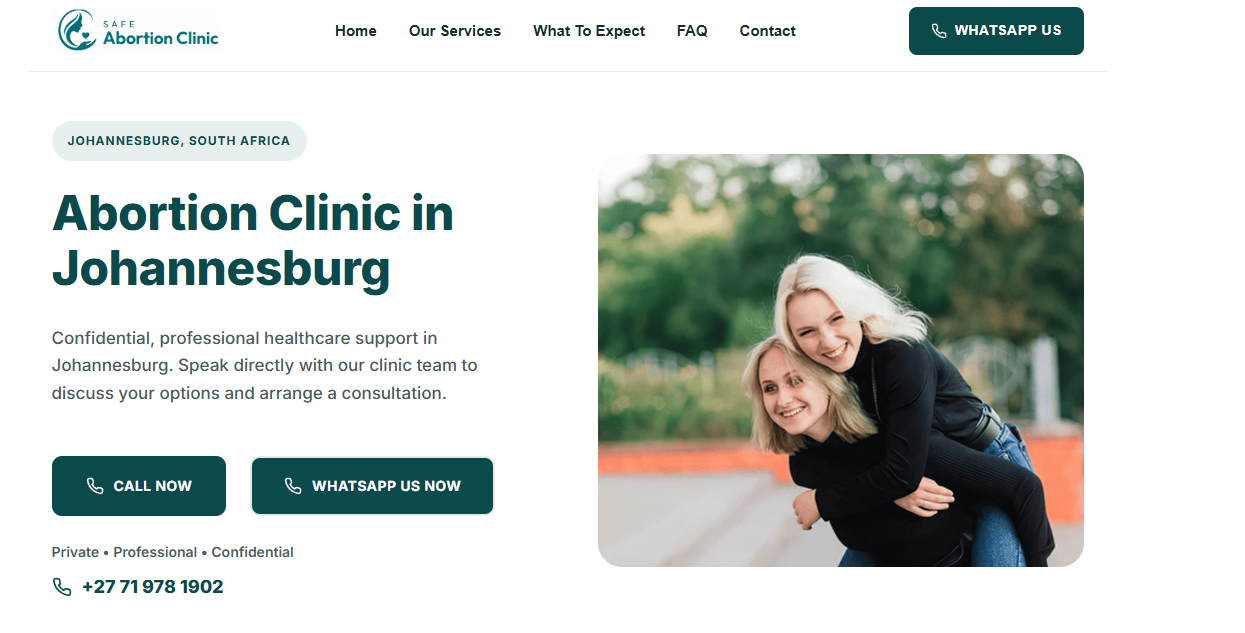 Safe Abortion JHB website