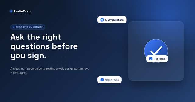 Guide to choosing a web design agency in South Africa - questions and red flags checklist illustration
